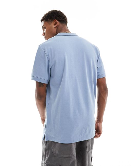 Wrangler Blue Short Sleeve Polo Shirt for men
