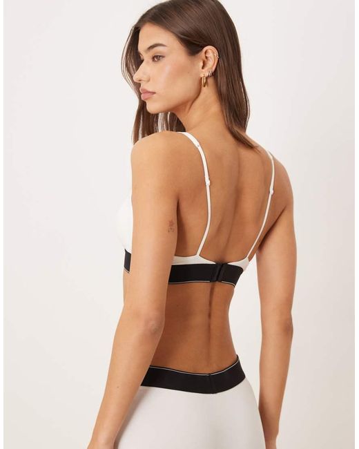 Calvin Klein Natural Graphic Logo Lightly Lined Triangle Bra