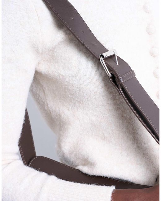 TOPSHOP White – cooper – umhängetasche aus echtem leder