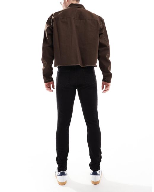 Don't Think Twice Dtt – stretch-jeans mit sehr engem schnitt in Black für Herren