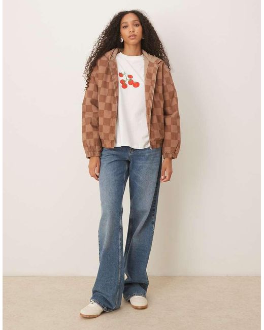 Roxy Brown Feels Good Printed Corduroy Hoodie Jacket