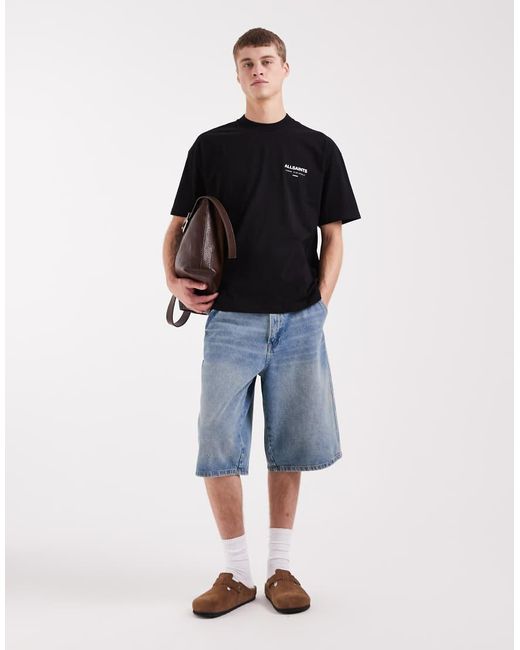 AllSaints Black Underground Oversized T-shirt for men