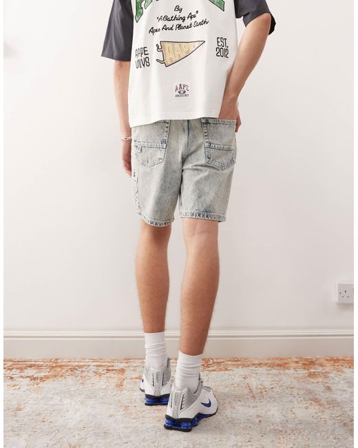 Aape by a bathing ape - short en jean à logo - délavage clair Aape By A Bathing Ape pour homme en coloris Natural