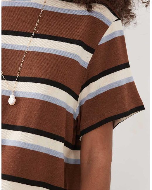 ASOS Natural Knitted Jersey Boxy Top Co-ord