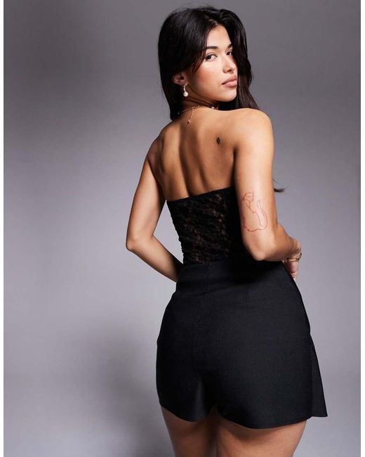ASOS Black Lace Bandeau Bodysuit