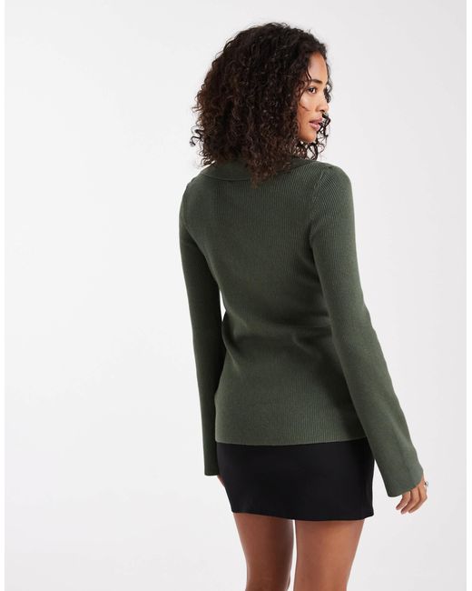 ASOS Green Longline Collared Cardigan