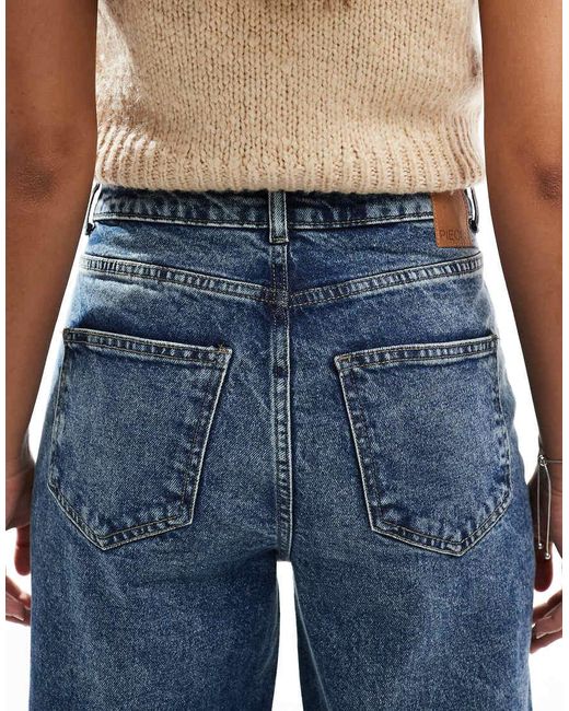 Pieces Blue Selma High Waisted Wide Leg Jeans