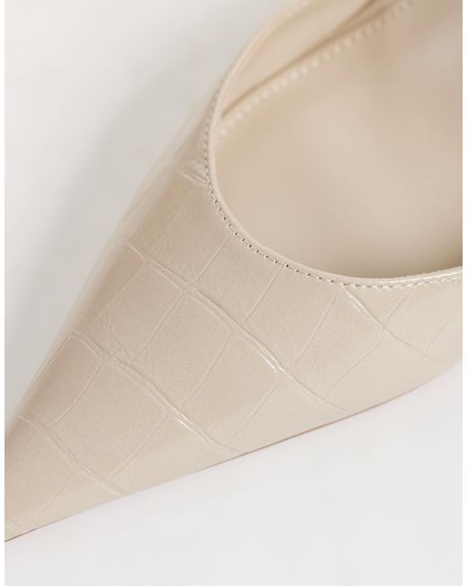 Mango Natural Heeled Pointed Slingback