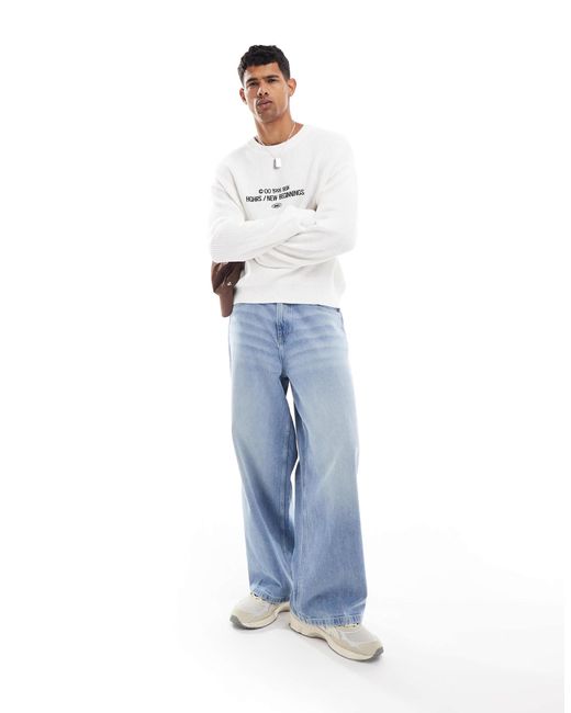 Bershka – hghrs – sweatshirt in White für Herren