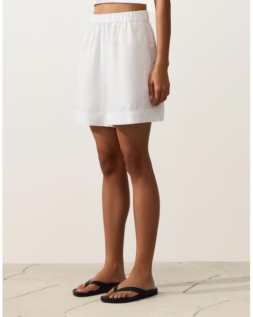 Oysho Natural 100% Linen Shorts