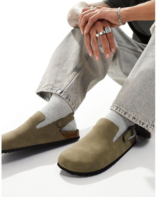 ASOS Gray Mule Clog Sandals for men