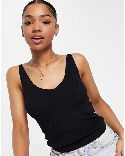 Jdy Black V Neck Knitted Vest Top
