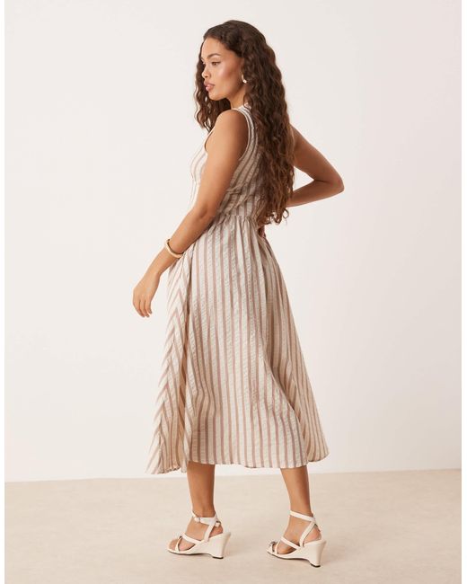 Starlight - robe sans manches mi-longue à rayures - tons s Nobody's Child Petite en coloris Natural