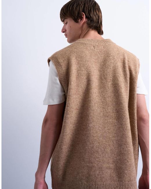 Topman – oversize-strickpullunder in Brown für Herren