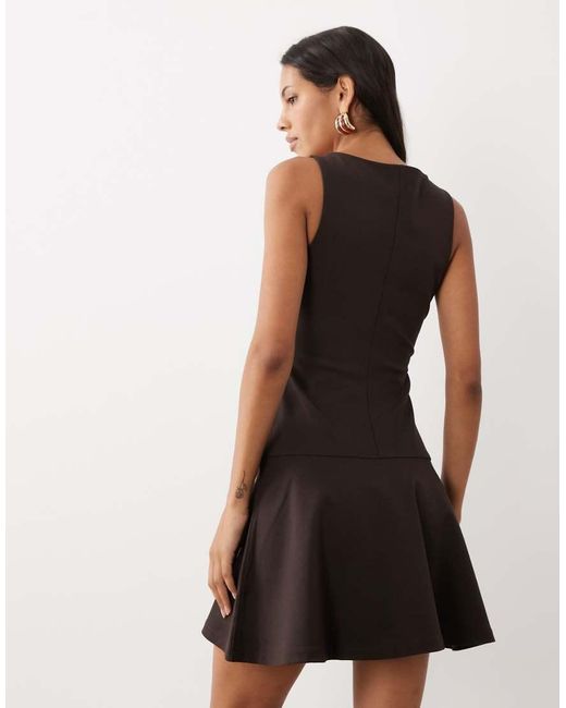 Mango Black Sleeveless Flared Skirt Mini Dress