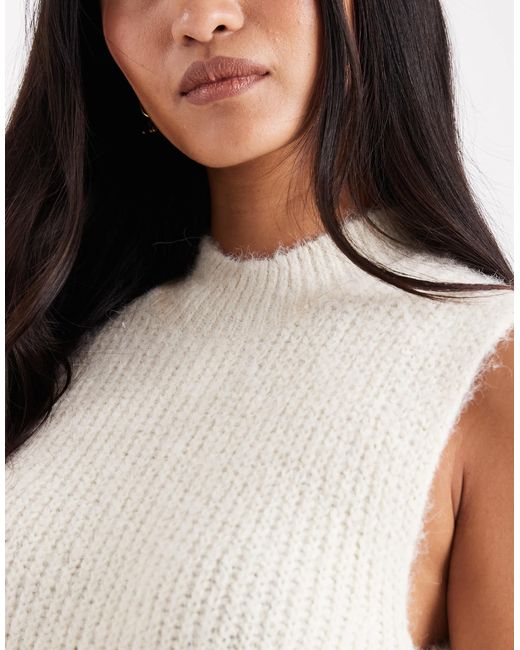 4th & Reckless White – ärmelloses, hochgeschlossenes maxi-pulloverkleid