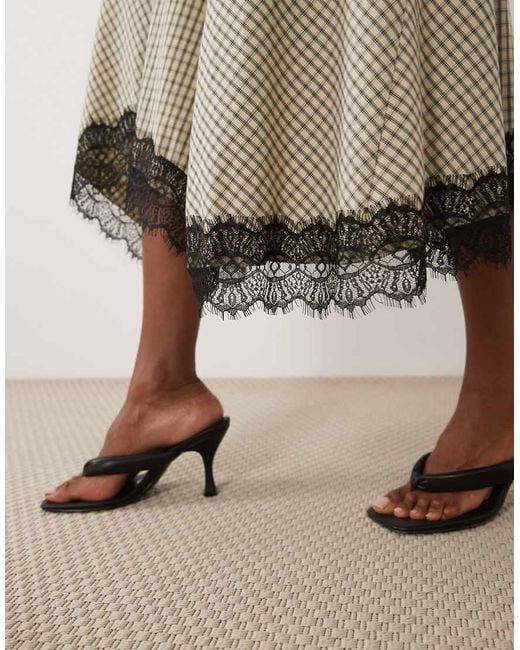 Jdy Natural Lace Detail Asymmetric Midi Skirt