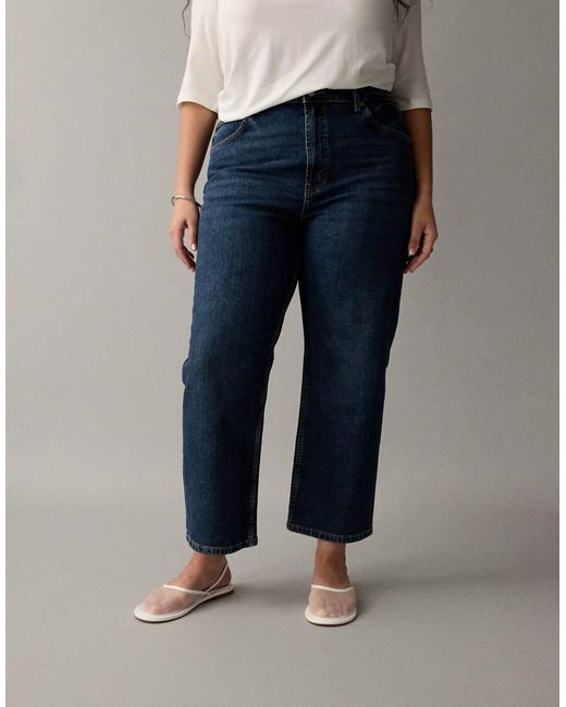 ASOS Blue Asos Design Curve Ankle Grazer Comfort Stretch Straight Leg Jeans