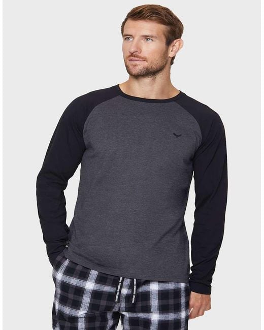 Threadbare Blue 'Hamilton' Cotton Blend Check Pyjama Set for men