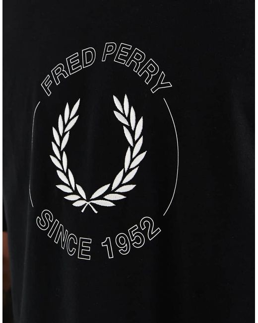 Fred Perry Black Laurel Wreath Logo Graphic T-shirt for men