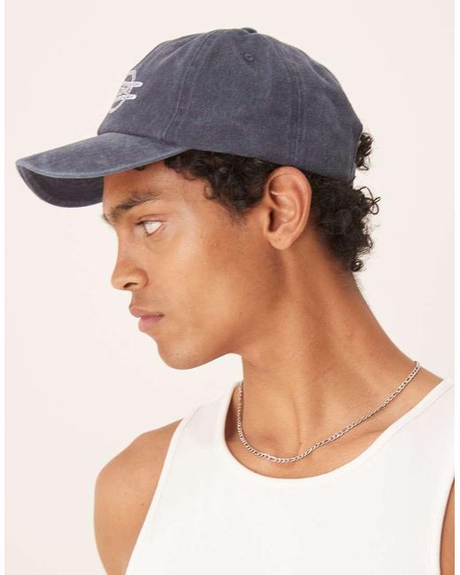 Cappellino Slavato Con Ricamo di ASOS in Blue da Uomo