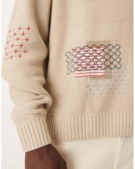 Jersey Con Cuello Redondo Y Gráfico De Parches De -Neutro Abercrombie & Fitch de hombre de color Natural