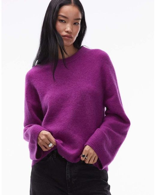 ARKET Superzachte, Ruimvallende Trui Van Alpaca En Wol in het Purple