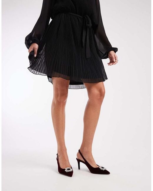 New Look Black Embellished Buckle Heeled Slingback Shoes