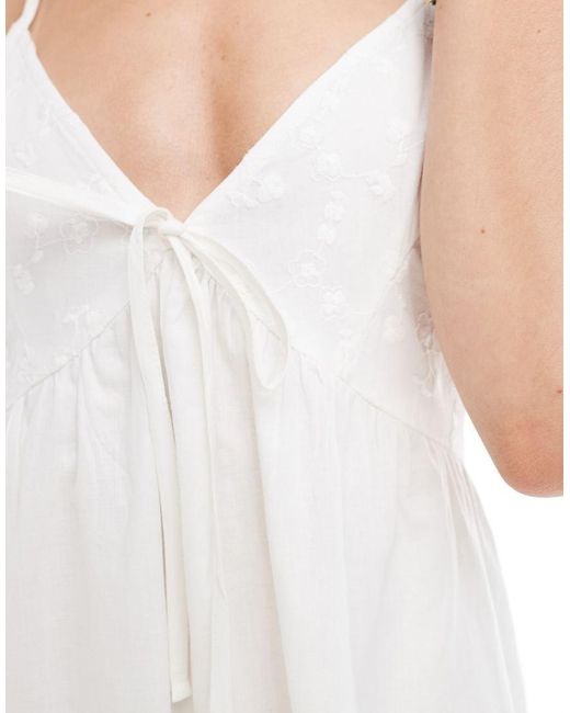 Miss Selfridge White Broderie Mix Mini Sun Dress