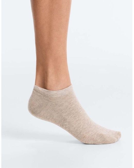 Oysho Pink 5 Pairs Of Cotton Blend Sneaker Socks