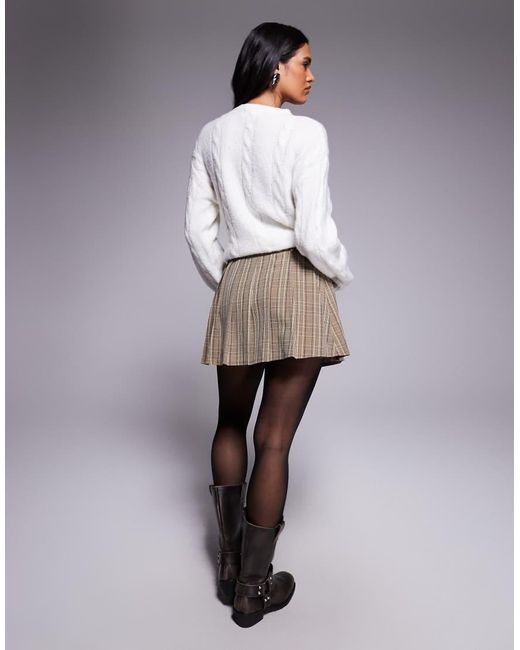 Kaiia Gray Exclusive Belt Detail Pleated Mini Skirt