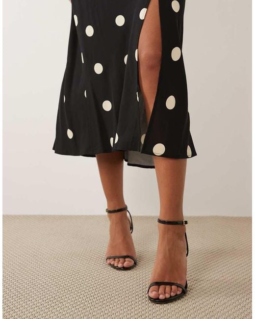 Nobody's Child Black Cheryl Cowl Neck Flutter Sleeve Slit Front Midi Dress
