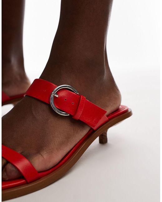Izzy - sandali con tacchetto a spillo rossi di TOPSHOP in White