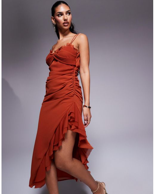 ASOS Red – drapiertes maxikleid