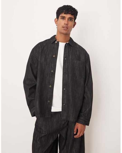 ASOS Black Co-ord Boxy Denim Overshirt for men