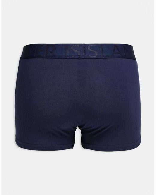 River Island Blue Jacquard Waistband 5 Pack Of Trunks for men