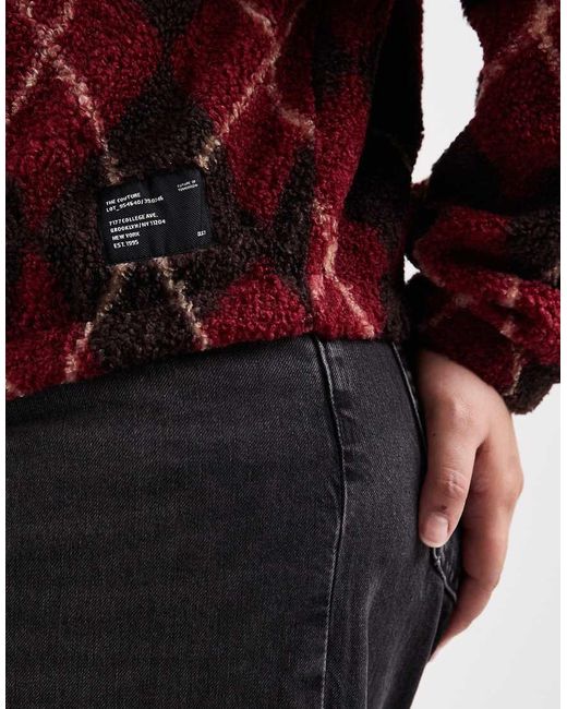 ONLY Red Zip Through Teddy Fleece