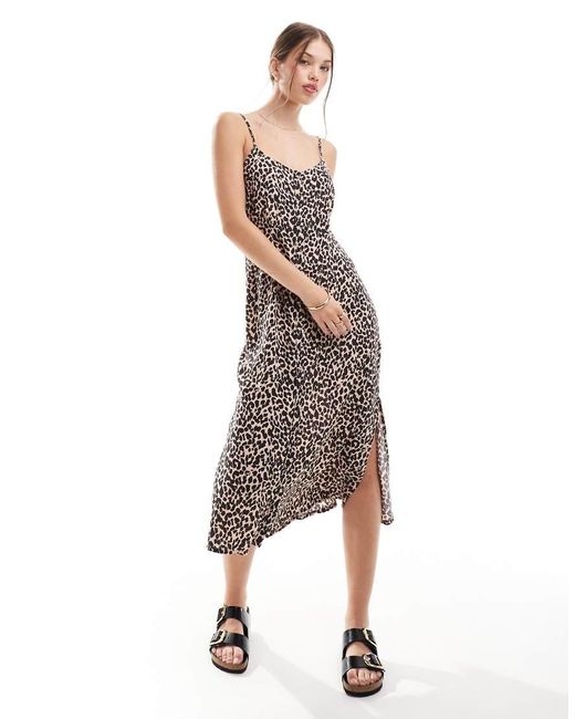 Superdry Natural Printed Button-Up Cami Midi Dress