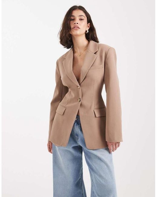 ASOS Blue Cinch Waist Blazer