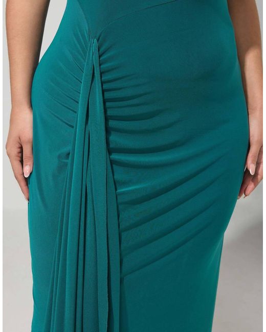 Yours Clothing Green Gather Detail Maxi Dress