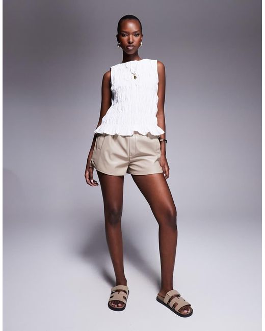 River Island Gesmokte Tanktop in het White