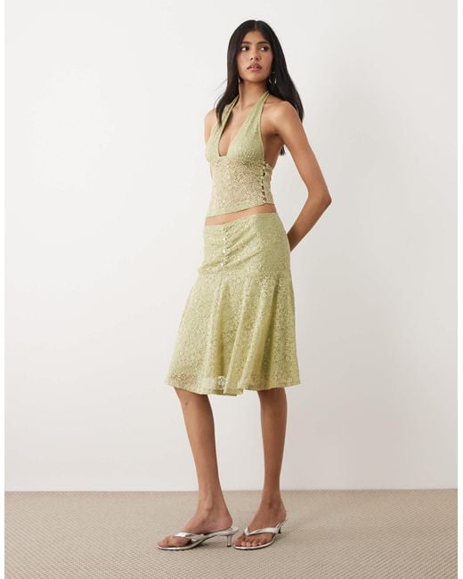 Motel Natural Calora Lace Halter Top