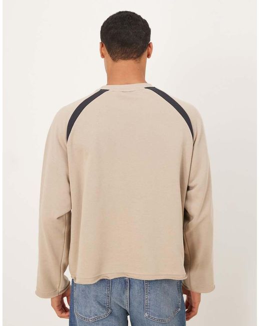 Cotton On Natural Cropped Honda Jt Racing Crew Fleece for men
