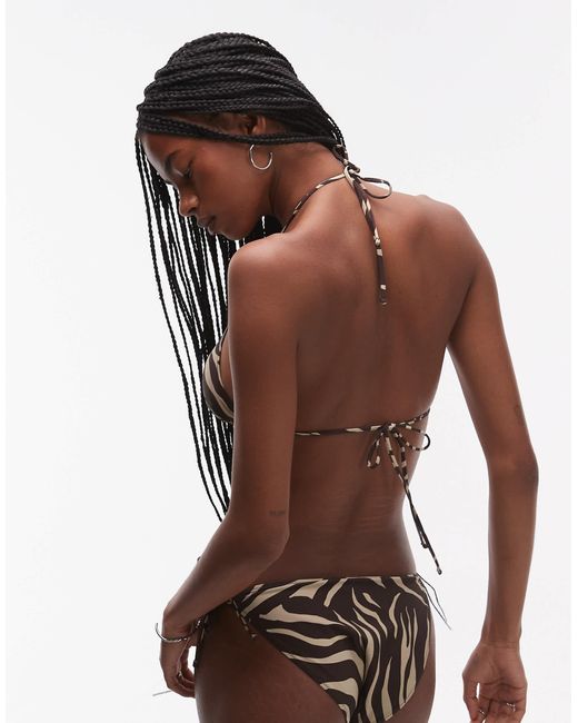 & Other Stories Brown Triangle Bikini Top With Removeable Padding