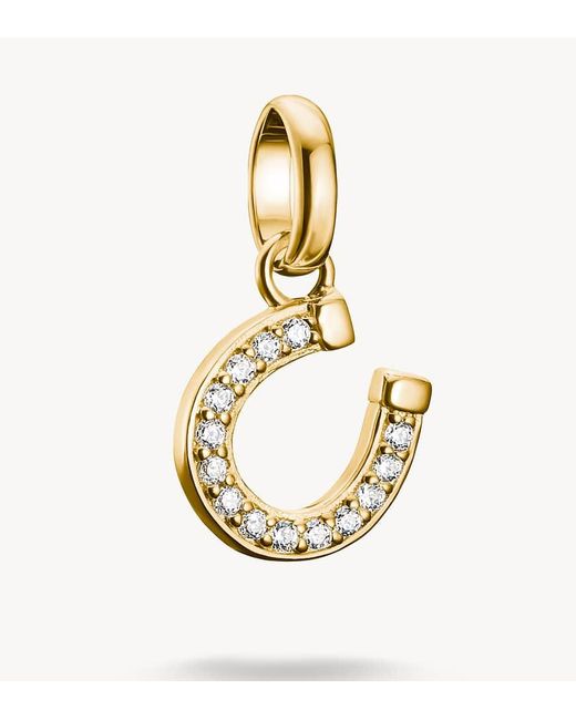 Thomas Sabo Metallic Charm Pendant Horseshoe With Stones Connect-Plated