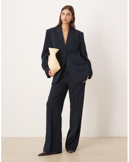 Gina Tricot Blue Co-ord Mid Waist Straight Trousers