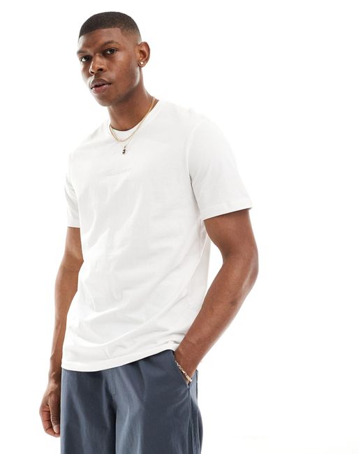 Only & Sons White Regular T-shirt With Tonal Logo for men