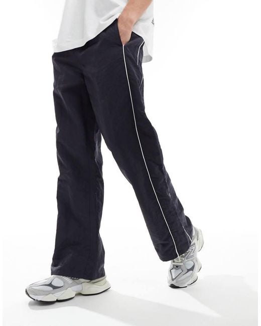plllllleeeasse nylon track pants BLACK