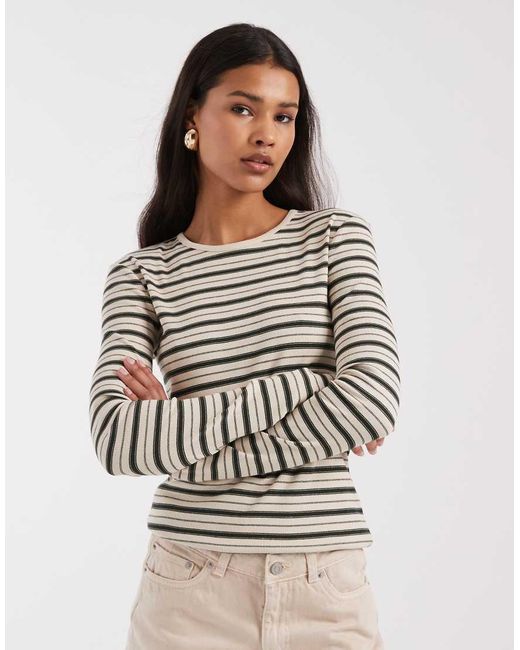 & Other Stories Gray Super Soft Rib Long Sleeved Slim Top