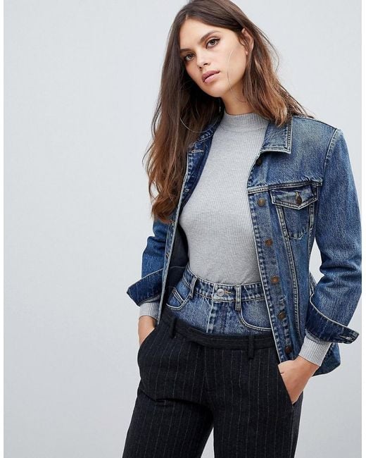 Miss Sixty Blue Denim Jacket With Cinched Waist Detail